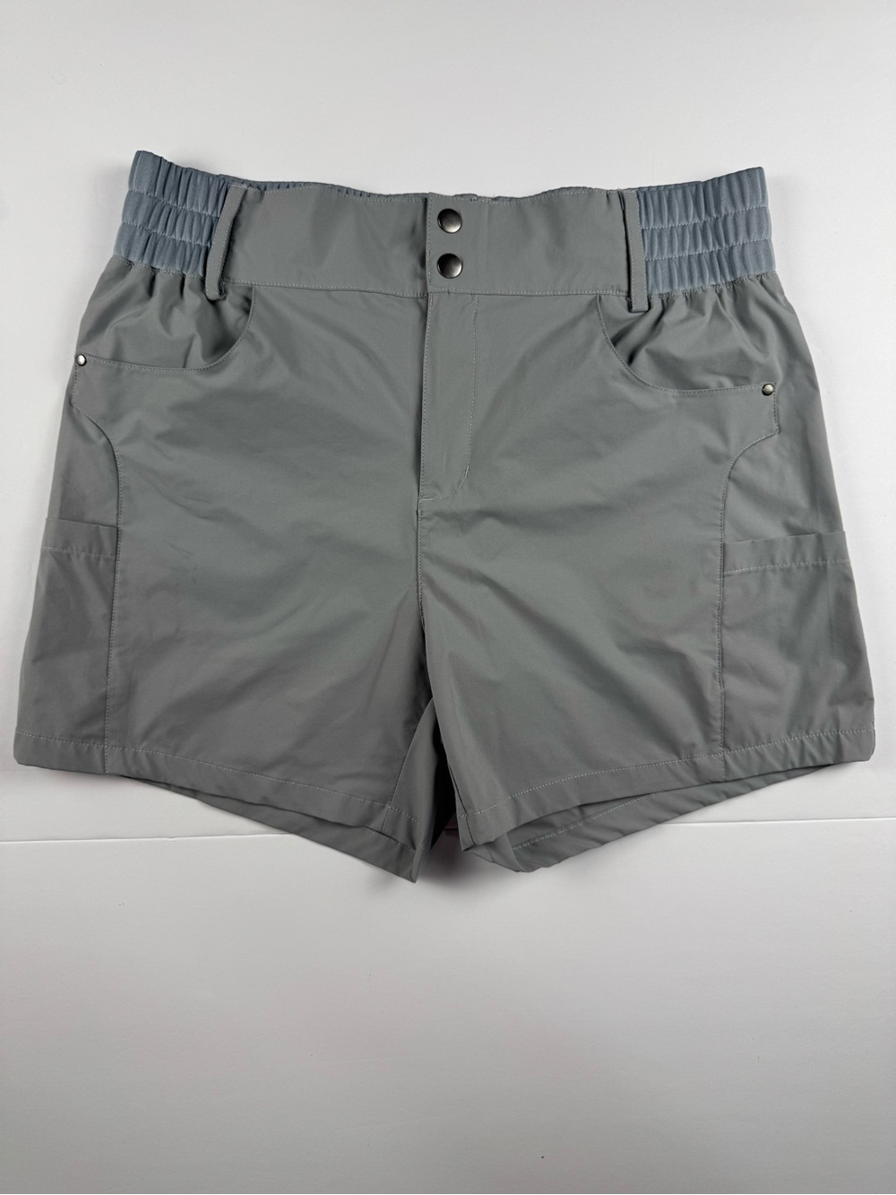 Women's Grey Active Hiking Golf Shorts with Elastic Waist